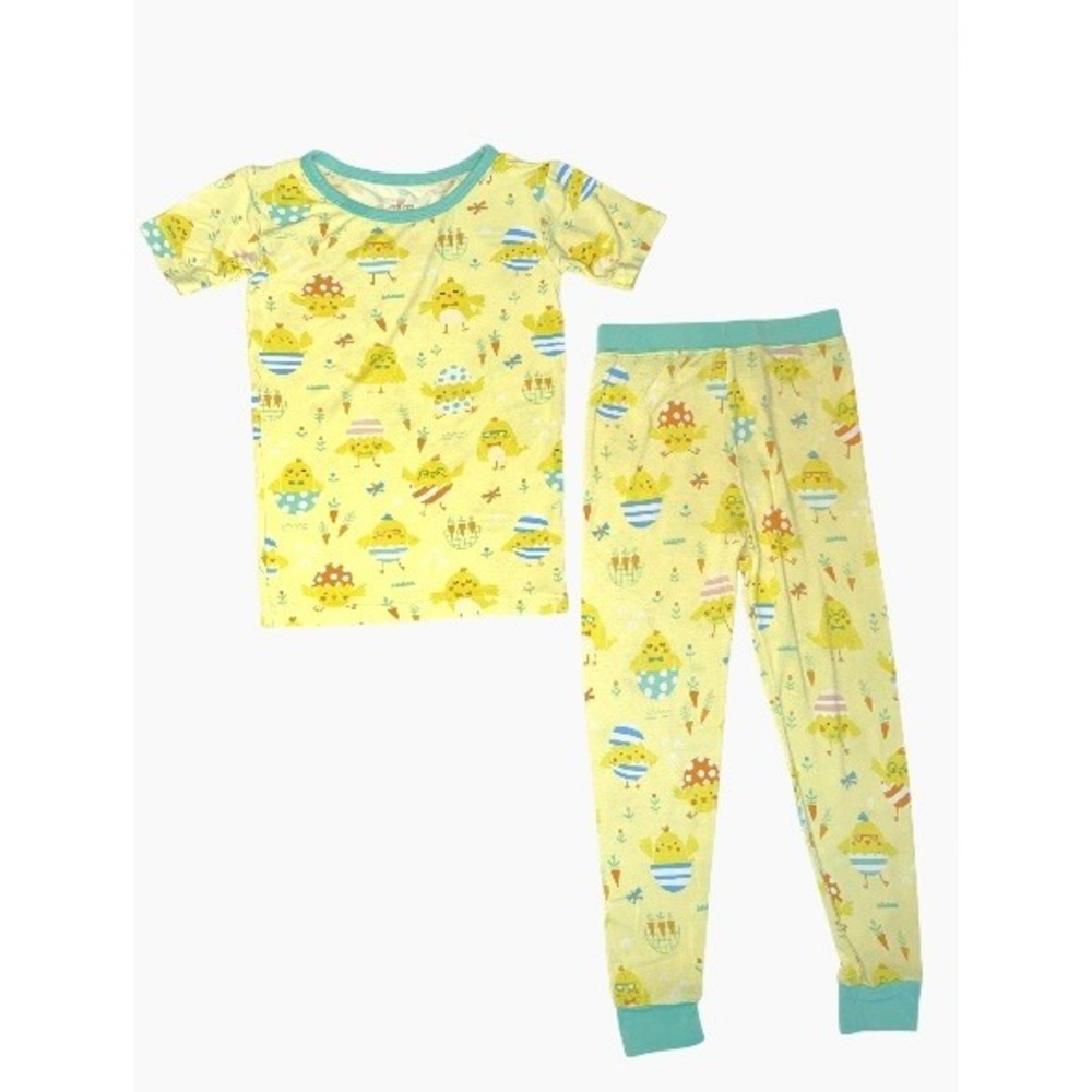 Little Sleepies Bamboo Little Chicks Easter Yellow Pajama Set 4T Toddler Fantasy